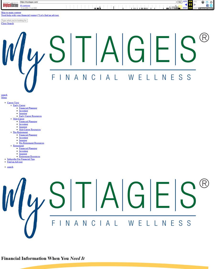MyStages before redesign