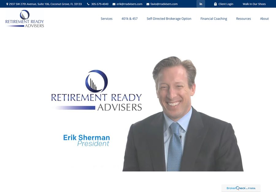 Retirement Ready Advisers before redesign