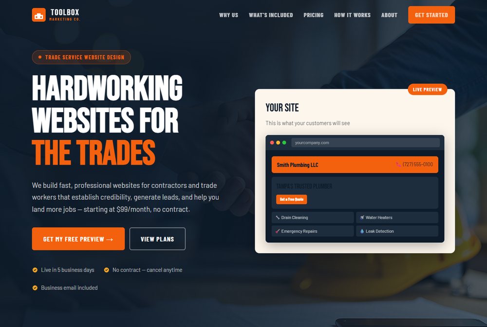 Toolbox Marketing Co website screenshot